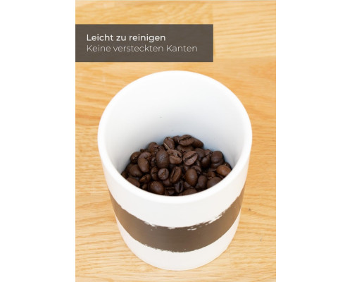 Керамічна велика банка для спецій з дерев'яною кришкою LAMBDA COFFEE, 600 мл, 100% захист від світла, з крейдою та дошкою для написів (my-15263)