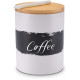 Керамічна велика банка для спецій з дерев'яною кришкою LAMBDA COFFEE, 600 мл, 100% захист від світла, з крейдою та дошкою для написів (my-15263)