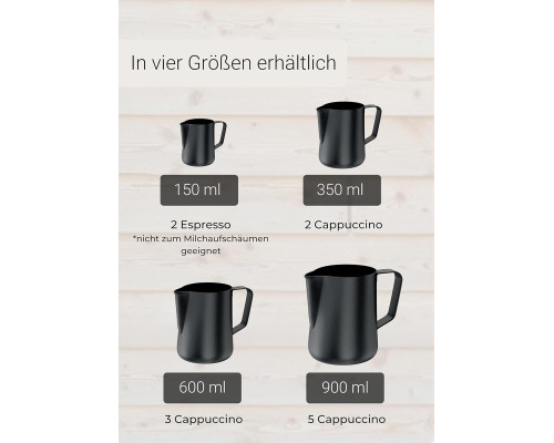 Пітчер (молочник) із нержавіючої сталі 150 мл Lambda Coffee Barista HU-XI-201 чорний (my-15261)