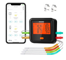 Bluetooth-термометр для м'яса 4 бездротових зонда INKBIRD IDT-34c-B чорний (my-15002)