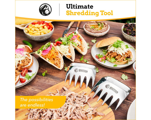 Подрібнювач м'яса Meat Claws MOUNTAIN GRILLERS C-01, 2 пазурі для барбекю, коптильні, гриля, цільний метал (my-14042)
