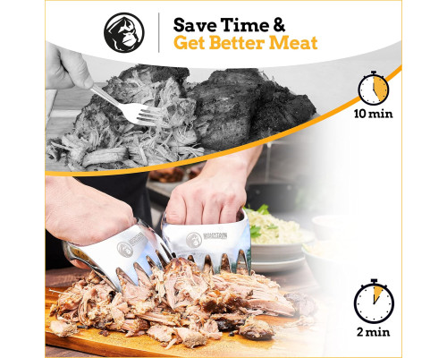 Подрібнювач м'яса Meat Claws MOUNTAIN GRILLERS C-01, 2 пазурі для барбекю, коптильні, гриля, цільний метал (my-14042)