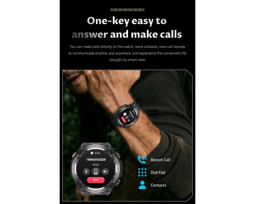 Смарт-годинник для чоловіків водонепроникні сумісний з Android та iOS Findtime FLD93SHSMBK чорний (my-17141)