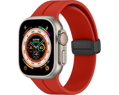 Магнітний ремінець для Apple Watch Ultra Band 38 мм 40 мм 41 мм червоний (my-12136)