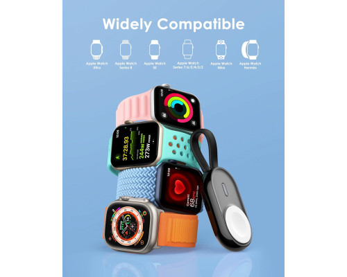 Портативний зарядний пристрій Apple Watch, 1200 мАч Charmast CMW чорний (my-9093)