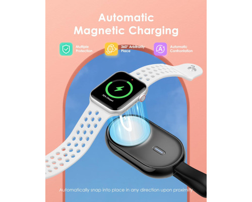 Портативний зарядний пристрій Apple Watch, 1200 мАч Charmast CMW чорний (my-9093)