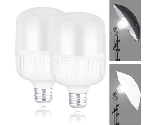 Світлодіодні LED лампи Neewer T100 E26 35 Вт 5700K для відеозйомки, 2 упаковки (my-4003)