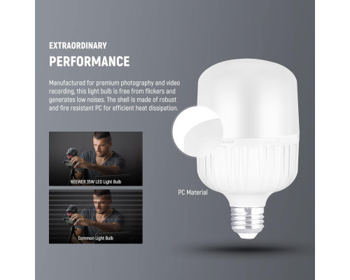 Світлодіодні LED лампи Neewer T100 E26 35 Вт 5700K для відеозйомки, 2 упаковки (my-4003)