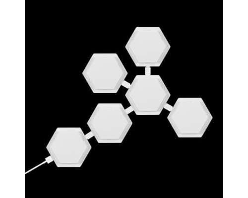 Світлодіодна панель із 6 інтелектуальних настінних світильників RGB Hexagon Gaming з пультом дистанційного керування Weskjer FBA-4374172-131EU-6pcs (my-7095)
