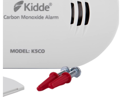Детектор чадного газу Kidde K5CO, термін служби датчика десять років, живлення від батарейки типу АА (замінна) (my-7046)