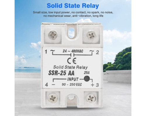Модуль твердотільного реле Jadeshay SSR25 Aa 25a Вхід 80250 В змінного струму Вихід 24480 В змінного струму (my-17008)