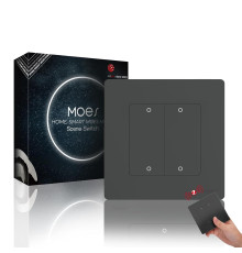 Інтелектуальний перемикач MOES ZigBee ZT-EU4-GY-SR з дизайном Star Ring 4-канальний сірий (my-15091)