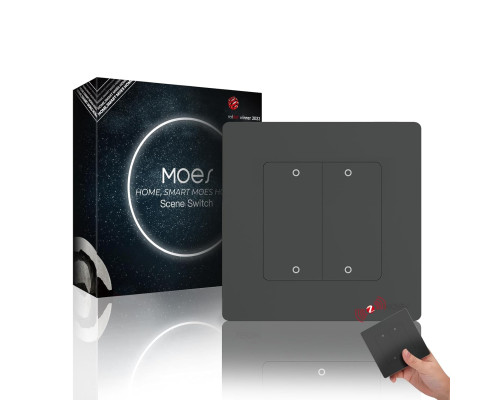 Інтелектуальний перемикач MOES ZigBee ZT-EU4-GY-SR з дизайном Star Ring 4-канальний сірий (my-15091)