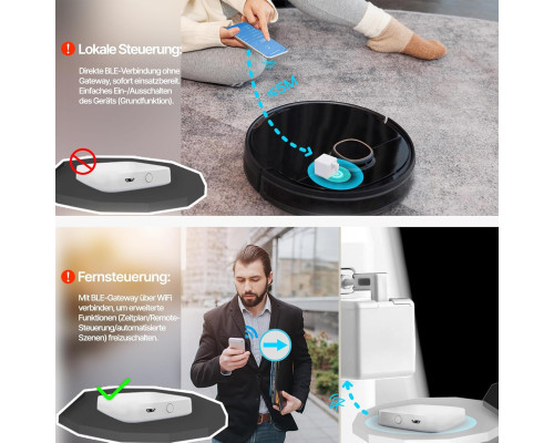 Розумна кнопка MOES Fingerbot Plus Smart Switch із сенсорним керуванням, сумісним із додатком Smart Life та MOES Tuya BLE Hub, білий (my-15087)