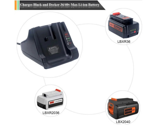 Швидкий зарядний пристрій 40 В для літій-іонних акумуляторів Black and Decker (my-17081)