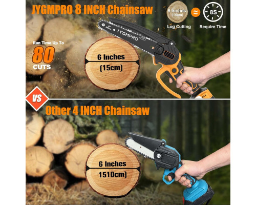 Міні-акумуляторна пила JYGMPRO DJL00013, 8 дюймів для різання гілок та деревини в саду (my-1007)