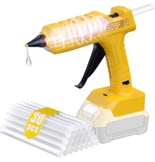 Бездротовий термоклейовий пістолет Powtree для Dewalt 20 В з клейовими стрижнями жовтий (my-17245)