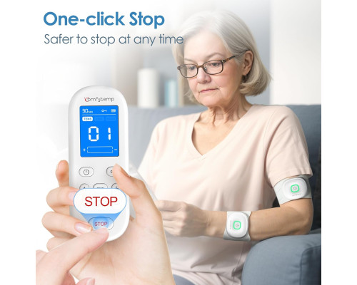 М'язовий стимулятор для зняття болю Comfytemp Wireless TENS Unit з дистанційним керуванням, портативний пристрій, 30 режимів, 4 накладки (my-14017)