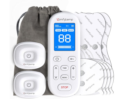 М'язовий стимулятор для зняття болю Comfytemp Wireless TENS Unit з дистанційним керуванням, портативний пристрій, 30 режимів, 4 накладки (my-14017)