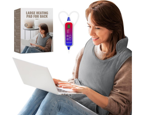 Електрична грілка Qfun, що швидко нагрівається, для спини і попереку з 6 рівнями температури і 4 таймерами 138x42 см SN-LK (my-14022)