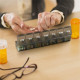 Портативна довга прозора таблетниця Csheng Pill Box 7 Day, розділена коробка для таблеток на 7 днів, чорна (my-14116)