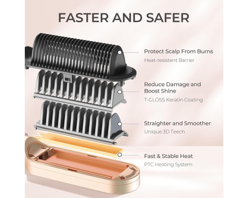 Випрямляч для волосся із захистом від опіків TYMO Ring Hair Straightener Brush (my-17046)