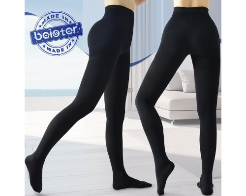Компресійні колготки Beister Medical для жінок та чоловіків, непрозорі, із закритим носком, 20-30 мм рт. ст., з градуйованою підтримкою розмір XL, 3XL і 4XL чорний (my-12023)