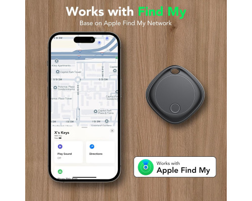 Bluetooth-мітка Air Tracker для пошуку предметів (4 шт.) з функцією пошуку ключів, сумісна з Apple Find My (тільки iOS), водонепроникність IP67 (my-17140)