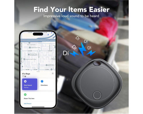 Bluetooth-мітка Air Tracker для пошуку предметів (4 шт.) з функцією пошуку ключів, сумісна з Apple Find My (тільки iOS), водонепроникність IP67 (my-17140)