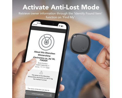 Bluetooth-мітка Air Tracker для пошуку предметів (4 шт.) з функцією пошуку ключів, сумісна з Apple Find My (тільки iOS), водонепроникність IP67 (my-17140)