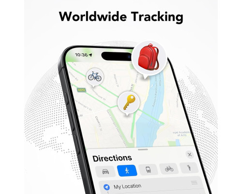 Bluetooth-мітка Air Tracker для пошуку предметів (4 шт.) з функцією пошуку ключів, сумісна з Apple Find My (тільки iOS), водонепроникність IP67 (my-17140)