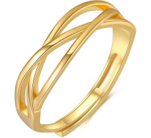 Кільце зі стерлінгового срібла для жінок RANKEEF Gold ring A, назавжди пов'язані регульовані кільця (my-15382)