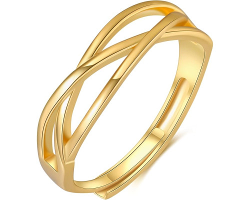 Кільце зі стерлінгового срібла для жінок RANKEEF Gold ring A, назавжди пов'язані регульовані кільця (my-15382)