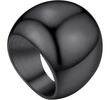 Жіноче чорне кільце з нержавіючої сталі GOLDCHIC JEWELRY на мізинець, товсте кільце 23 мм, розмір: 12 (15387)