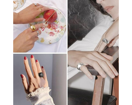 Жіноче чорне кільце з нержавіючої сталі GOLDCHIC JEWELRY на мізинець, товсте кільце 23 мм, розмір: 12 (15387)