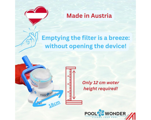 Акумуляторний пилосос для басейну Poolwonder Cleverix зі стартовою штангою довжиною 2 м (my-18020)