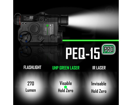 ІЧ видимий зелений лазер для страйкболу ACTIONUNION Airsoft PEQ-15 Pro IR Laser + UHP (my-4210)