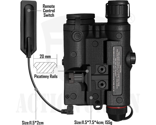 ІЧ видимий зелений лазер для страйкболу ACTIONUNION Airsoft PEQ-15 Pro IR Laser + UHP (my-4210)