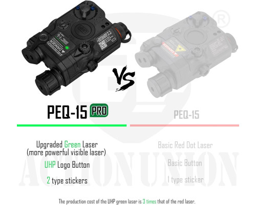 ІЧ видимий зелений лазер для страйкболу ACTIONUNION Airsoft PEQ-15 Pro IR Laser + UHP (my-4210)