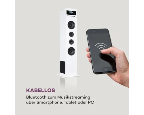 Акустична колонка Auna Karaboom 100 Wifi динамік інтернет радіо DAB+ BT 120W білий 10033150 (my-5079)