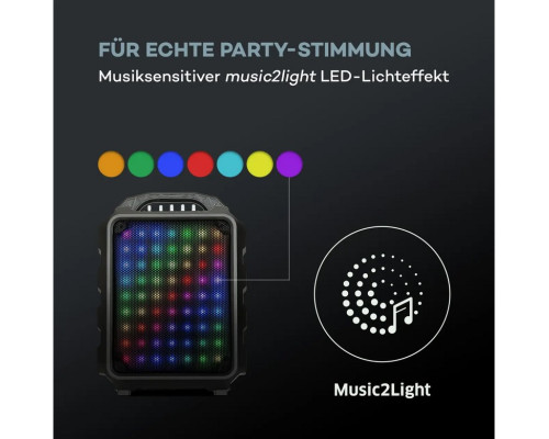 Мобільна акустична система динамік, караоке Auna Moving 80.1 LED PA, USB SD BT AUX 10033255 (my-5051)