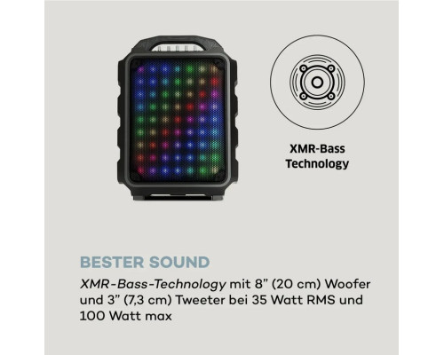 Мобільна акустична система динамік, караоке Auna Moving 80.1 LED PA, USB SD BT AUX 10033255 (my-5051)