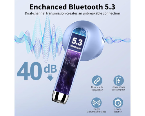 Бездротові Bluetooth навушники Drsaec J55 фіолетовий (my-9155)