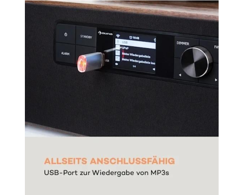 Програвач вінілу Auna Connect Vinyl Cube 10034557 з інтелектуальним радіо (my-5081)