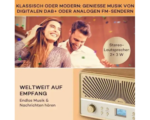 Цифрове радіо Auna Glastonbury Go стерео батарея BT DAB/FM MP3 10041151 (my-5077)