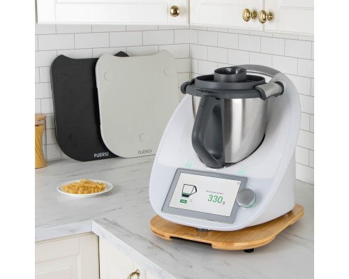 Легко ковзна бамбукова роликова дошка/слайдер PUERSI TMG-P-2 для Thermomix TM6/TM5, 2-го покоління з коліщатками, білосніжний (my-14090)