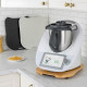 Легко ковзна бамбукова роликова дошка/слайдер PUERSI TMG-P-2 для Thermomix TM6/TM5, 2-го покоління з коліщатками, білосніжний (my-14090)