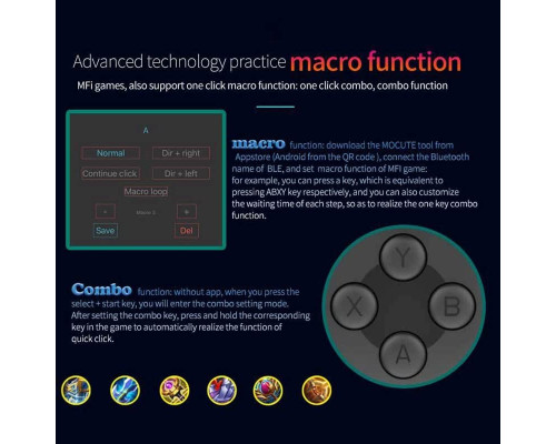 Бездротовий RISE-MOCUTE 060 мобільний ігровий контролер, для Iphone iOS (my-3075)