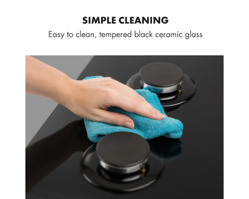 Варильна газова поверхня KLARSTEIN Ignito 5 зонна 10033133 Black Glass (my-5047)