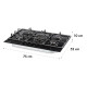 Варильна газова поверхня KLARSTEIN Ignito 5 зонна 10033133 Black Glass (my-5047)